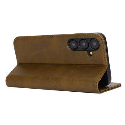 For Samsung Galaxy S24+ Wallet Case Calf Texture Leather Phone Cover