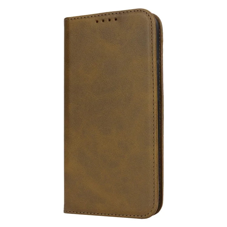 For Samsung Galaxy S24+ Wallet Case Calf Texture Leather Phone Cover