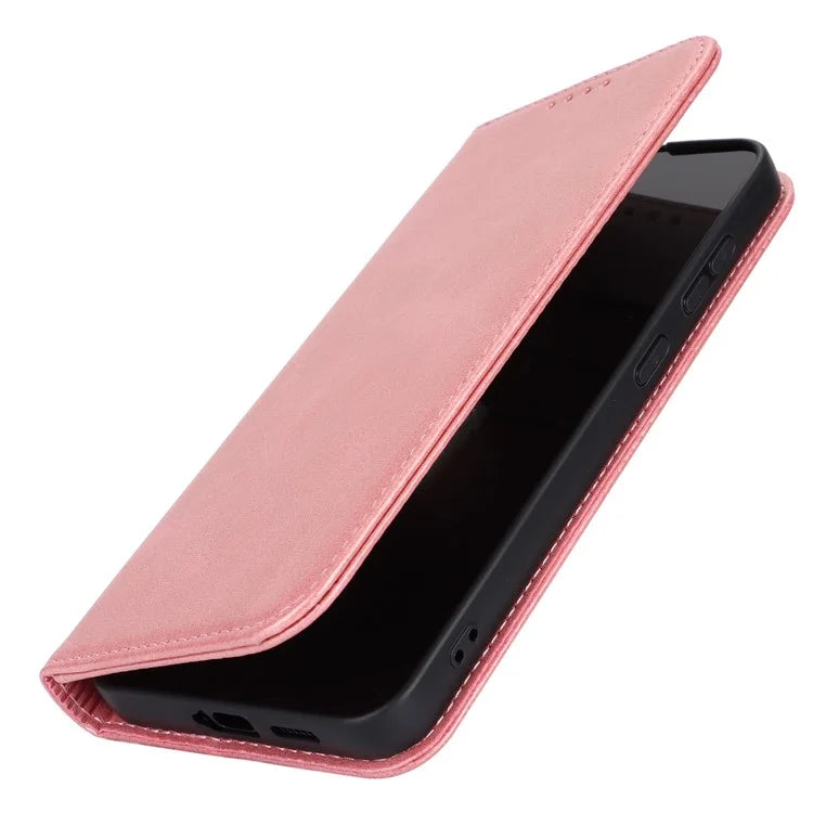 For Samsung Galaxy S24+ Wallet Case Calf Texture Leather Phone Cover