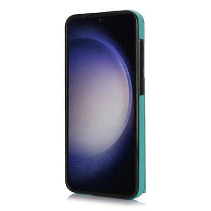 For Samsung Galaxy S23 Phone Cover RFID Blocking Card Case with Ring Kickstand