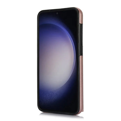 For Samsung Galaxy S23 Phone Cover RFID Blocking Card Case with Ring Kickstand