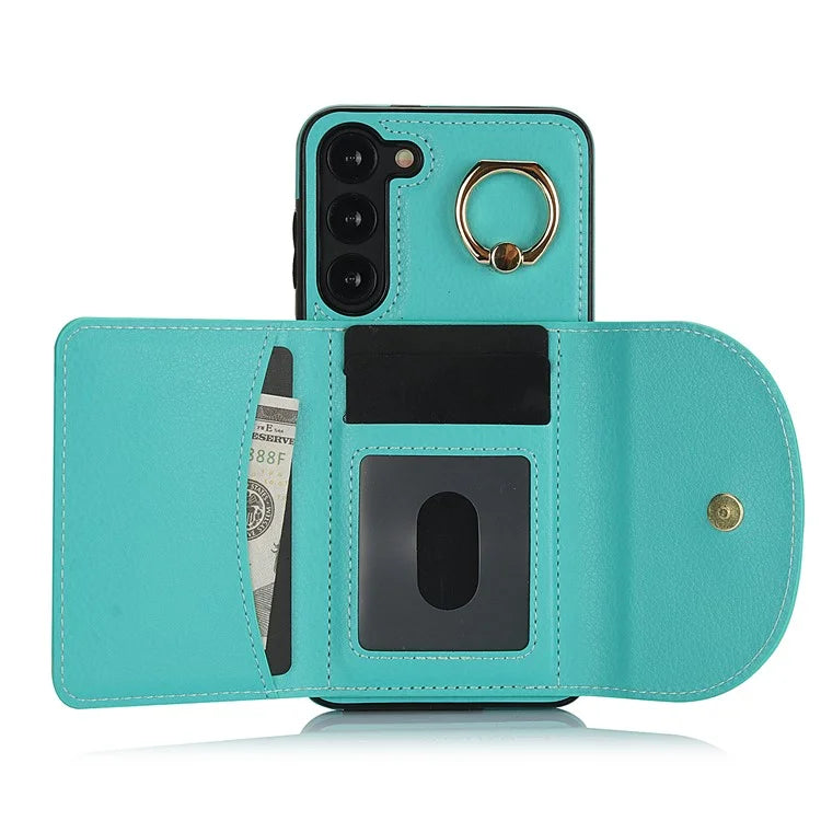 For Samsung Galaxy S23+ Kickstand Phone Case RFID Blocking Wallet Cover