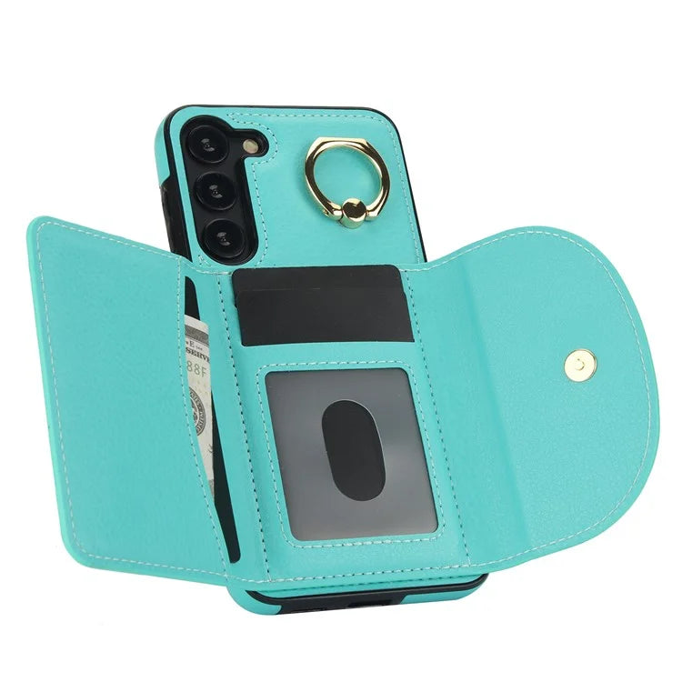 For Samsung Galaxy S23+ Kickstand Phone Case RFID Blocking Wallet Cover