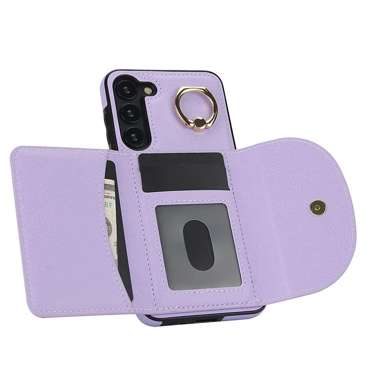 For Samsung Galaxy S23+ Kickstand Phone Case RFID Blocking Wallet Cover