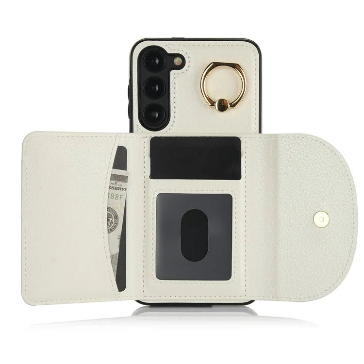 For Samsung Galaxy S23+ Kickstand Phone Case RFID Blocking Wallet Cover