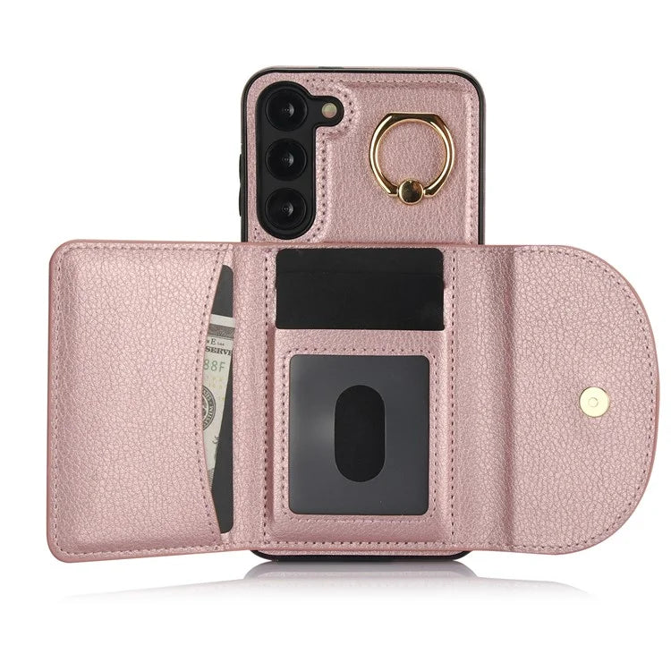 For Samsung Galaxy S23+ Kickstand Phone Case RFID Blocking Wallet Cover