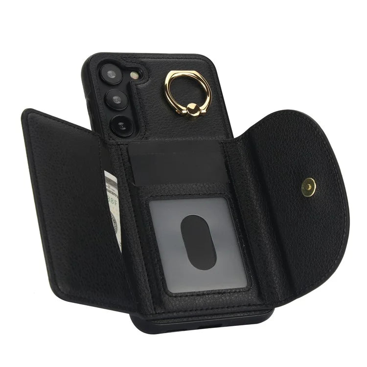 For Samsung Galaxy S23+ Kickstand Phone Case RFID Blocking Wallet Cover