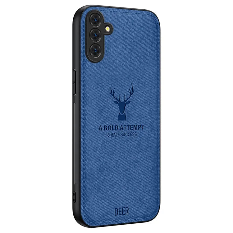 For Samsung Galaxy A55 5G Phone Case Leather+PC+TPU Cover Deer Pattern