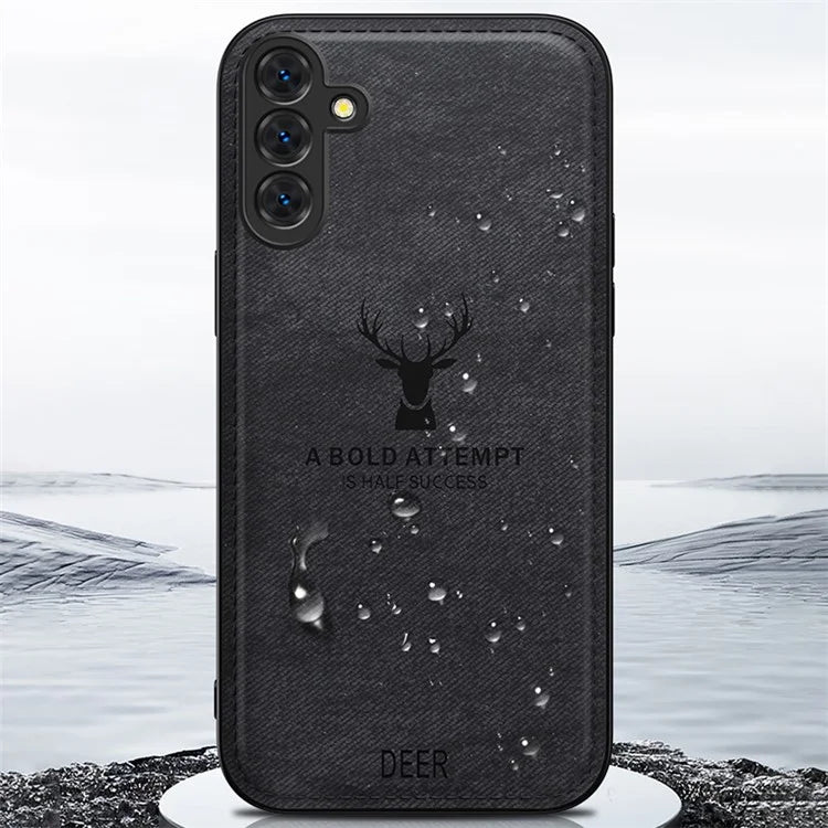 For Samsung Galaxy A55 5G Phone Case Leather+PC+TPU Cover Deer Pattern