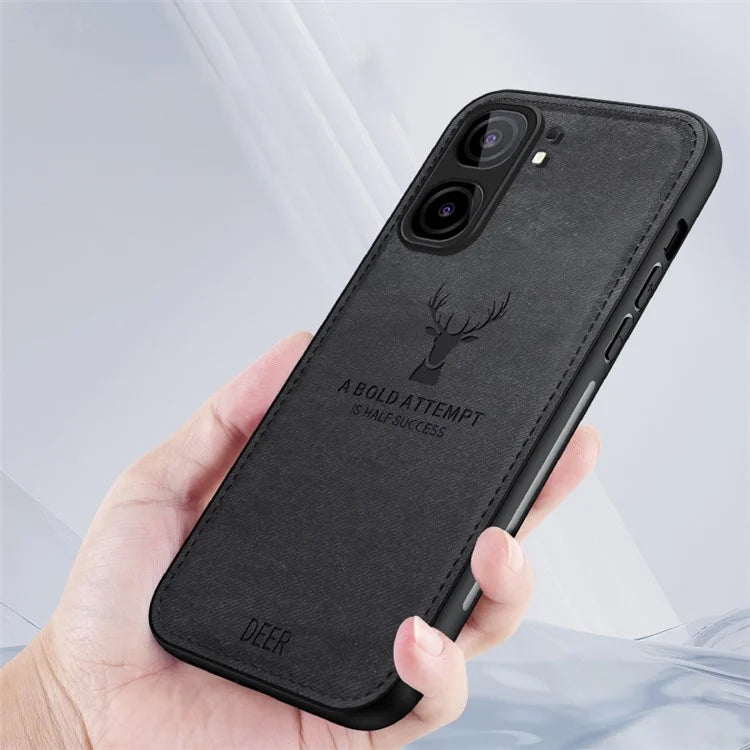 For vivo iQOO Neo9 5G Case Deer Pattern Cloth Texture Phone Back Cover