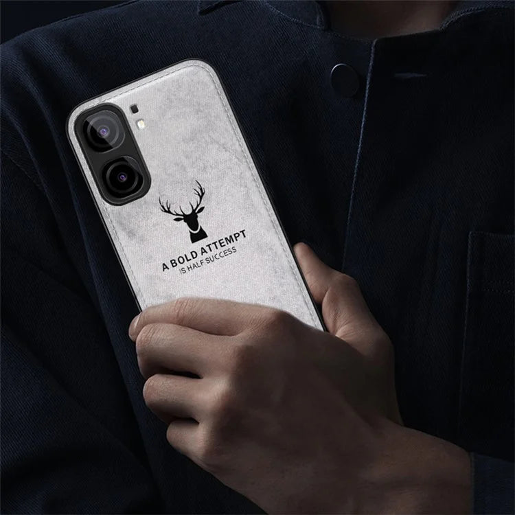 For vivo iQOO Neo9 5G Case Deer Pattern Cloth Texture Phone Back Cover