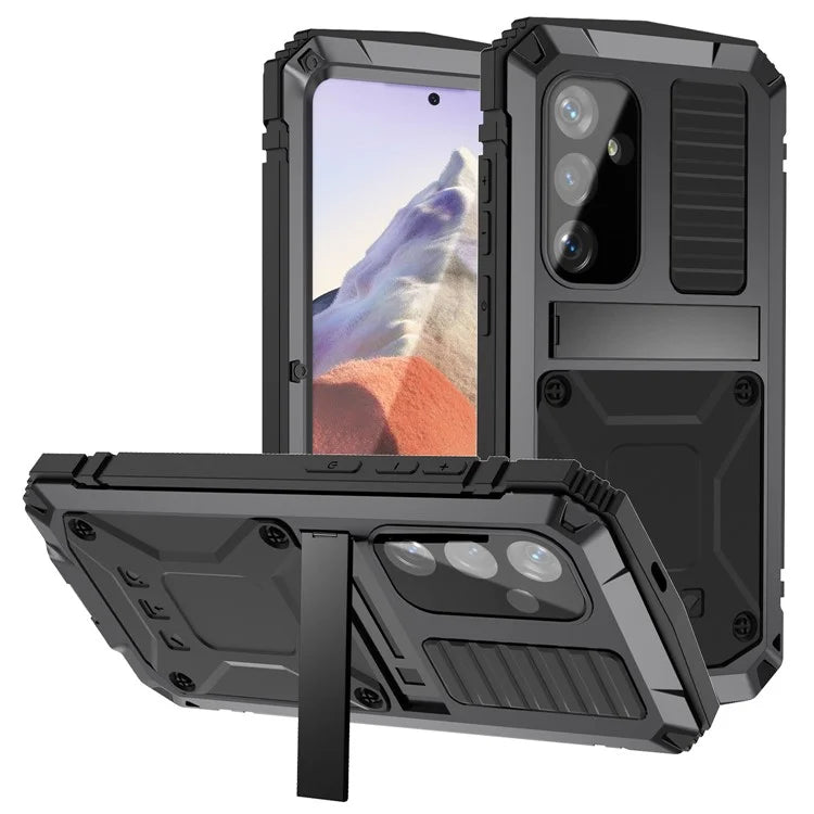 For Samsung Galaxy S24 Case TPU + Metal Hybrid Phone Back Shell with Kickstand