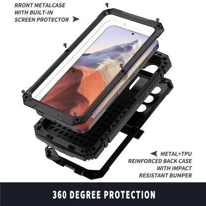 For Samsung Galaxy S24 Case TPU + Metal Hybrid Phone Back Shell with Kickstand