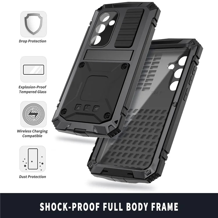 For Samsung Galaxy S24 Case TPU + Metal Hybrid Phone Back Shell with Kickstand