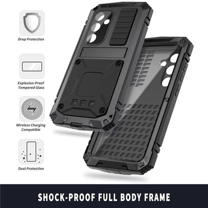 For Samsung Galaxy S24 Case TPU + Metal Hybrid Phone Back Shell with Kickstand
