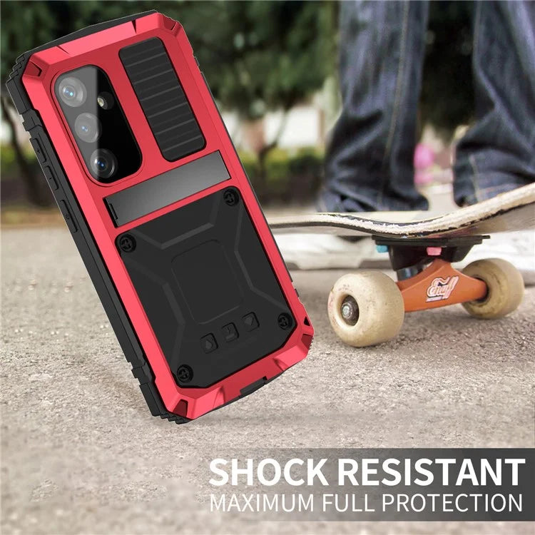 For Samsung Galaxy S24 Case TPU + Metal Hybrid Phone Back Shell with Kickstand
