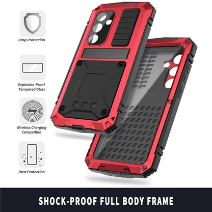 For Samsung Galaxy S24 Case TPU + Metal Hybrid Phone Back Shell with Kickstand