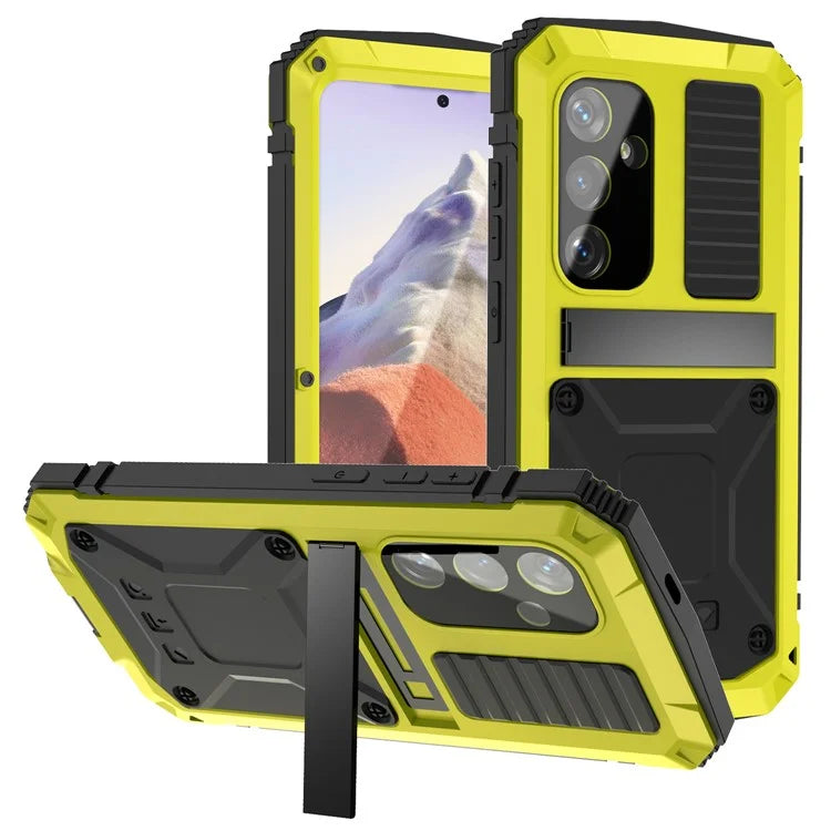 For Samsung Galaxy S24 Case TPU + Metal Hybrid Phone Back Shell with Kickstand