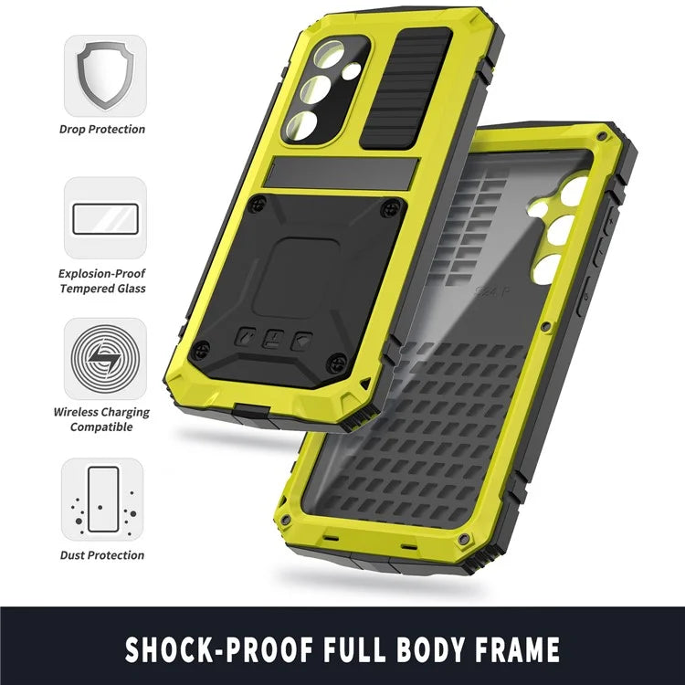 For Samsung Galaxy S24 Case TPU + Metal Hybrid Phone Back Shell with Kickstand