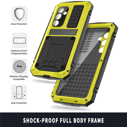 For Samsung Galaxy S24 Case TPU + Metal Hybrid Phone Back Shell with Kickstand