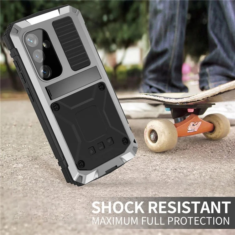For Samsung Galaxy S24 Case TPU + Metal Hybrid Phone Back Shell with Kickstand