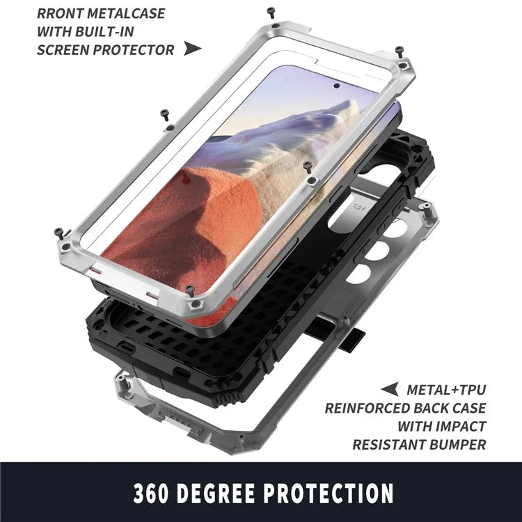 For Samsung Galaxy S24 Case TPU + Metal Hybrid Phone Back Shell with Kickstand