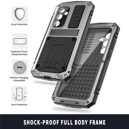 For Samsung Galaxy S24 Case TPU + Metal Hybrid Phone Back Shell with Kickstand