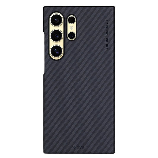 X-LEVEL For Samsung Galaxy S24 Ultra Phone Case Light Carbon Fiber Texture Design Cover