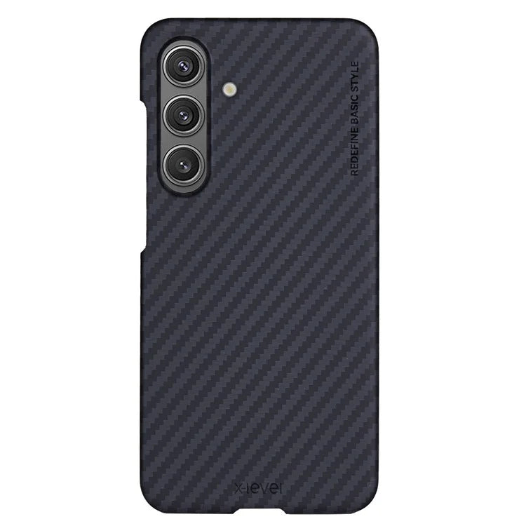 X-LEVEL For Samsung Galaxy S24 Phone Case Carbon Fiber Texture PC Back Cover