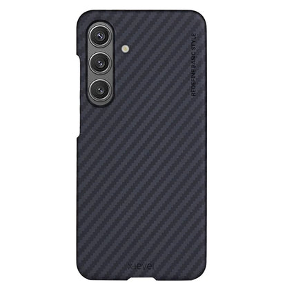 X-LEVEL For Samsung Galaxy S24 Phone Case Carbon Fiber Texture PC Back Cover