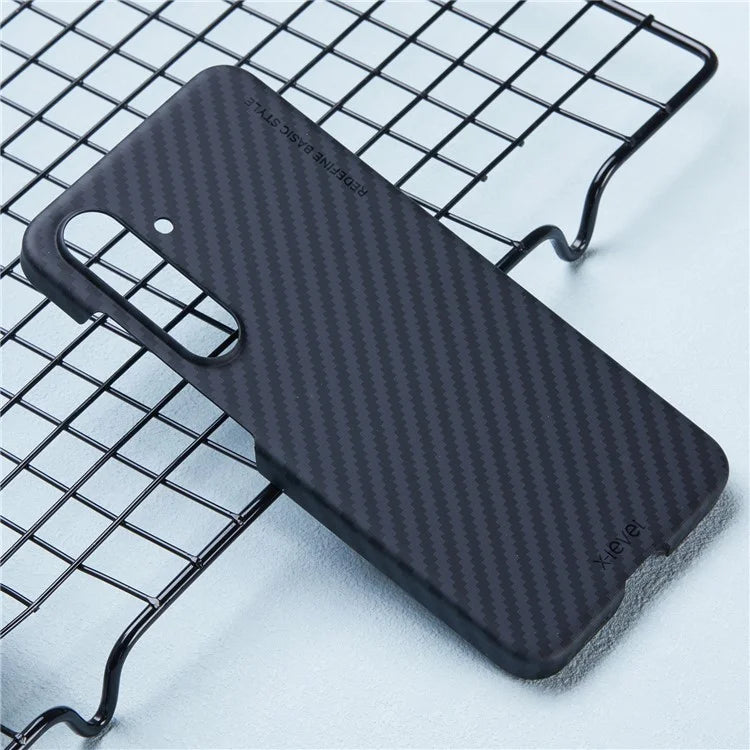 X-LEVEL For Samsung Galaxy S24 Phone Case Carbon Fiber Texture PC Back Cover