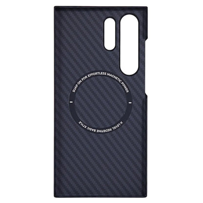 X-LEVEL For Samsung Galaxy S24 Ultra Magnetic Case Carbon Fiber Texture PC Phone Cover