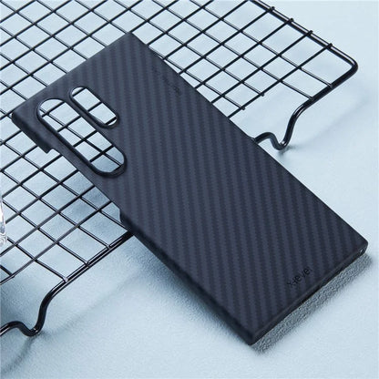 X-LEVEL For Samsung Galaxy S24 Ultra Magnetic Case Carbon Fiber Texture PC Phone Cover