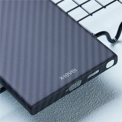 X-LEVEL For Samsung Galaxy S24 Ultra Magnetic Case Carbon Fiber Texture PC Phone Cover