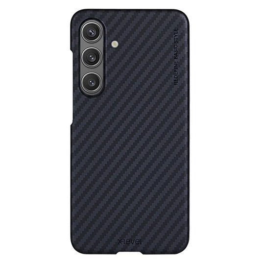 X-LEVEL For Samsung Galaxy S24 Hard PC Cover Carbon Fiber Texture Magnetic Phone Case