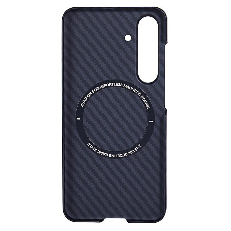 X-LEVEL For Samsung Galaxy S24 Hard PC Cover Carbon Fiber Texture Magnetic Phone Case