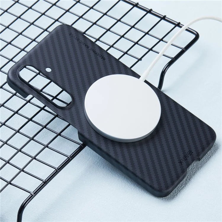 X-LEVEL For Samsung Galaxy S24 Hard PC Cover Carbon Fiber Texture Magnetic Phone Case