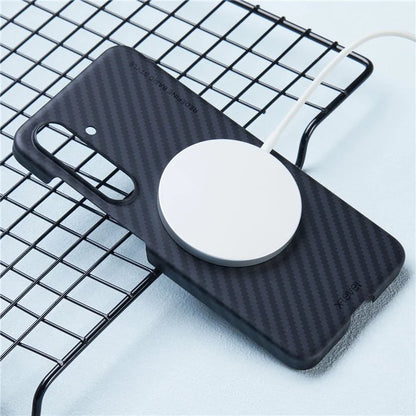 X-LEVEL For Samsung Galaxy S24 Hard PC Cover Carbon Fiber Texture Magnetic Phone Case