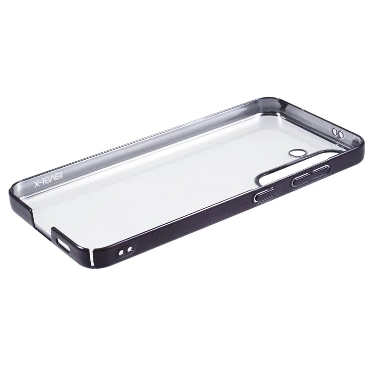 X-LEVEL For Samsung Galaxy S24+ Phone Case Hard PC Clear Bakc Cover Electroplating Frame