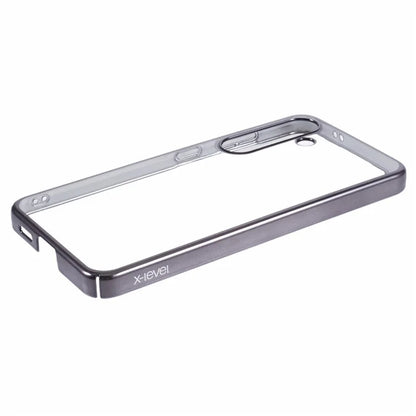 X-LEVEL For Samsung Galaxy S24+ Phone Case Hard PC Clear Bakc Cover Electroplating Frame