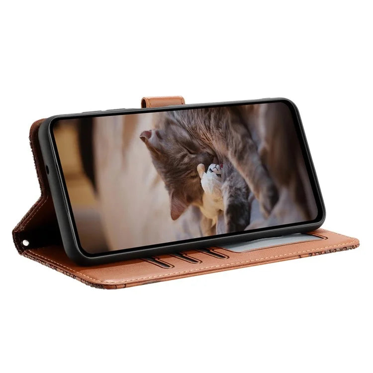 For Google Pixel 8a Wallet Case PU Leather Wall Cats Pattern Phone Cover