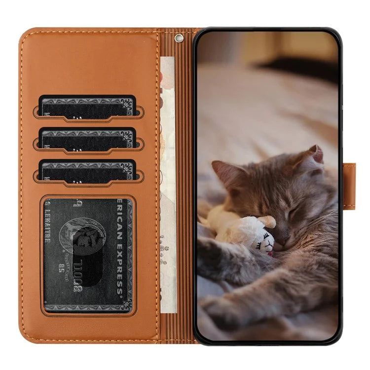 For Google Pixel 8a Wallet Case PU Leather Wall Cats Pattern Phone Cover