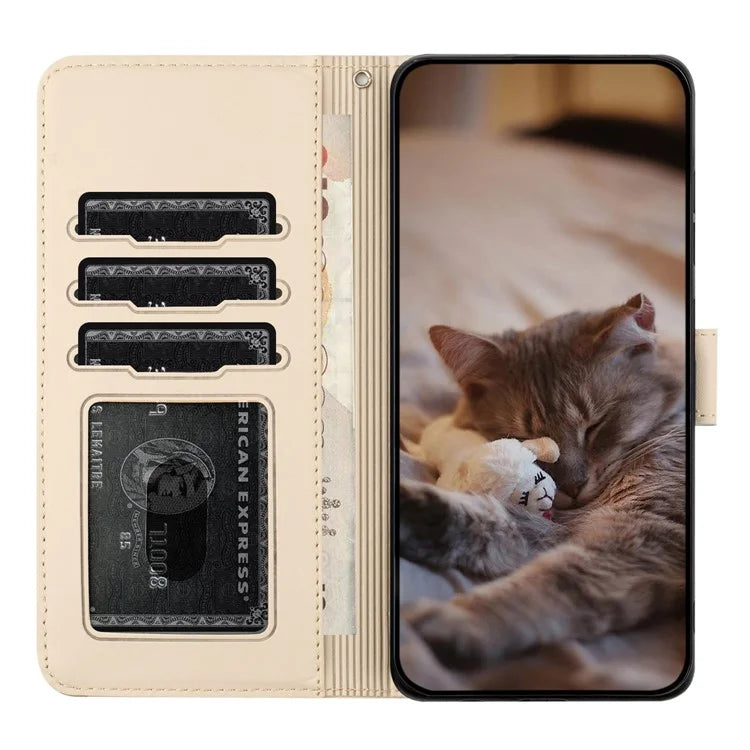 For Google Pixel 8a Wallet Case PU Leather Wall Cats Pattern Phone Cover