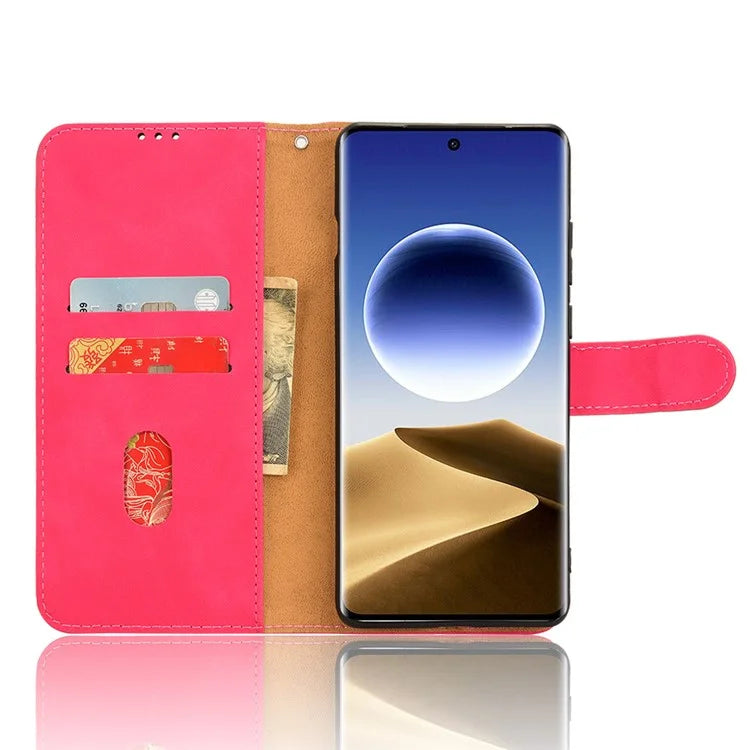 For Oppo Find X7 Ultra Case Wallet  PU Leather Phone Cover Skin-touch Texture