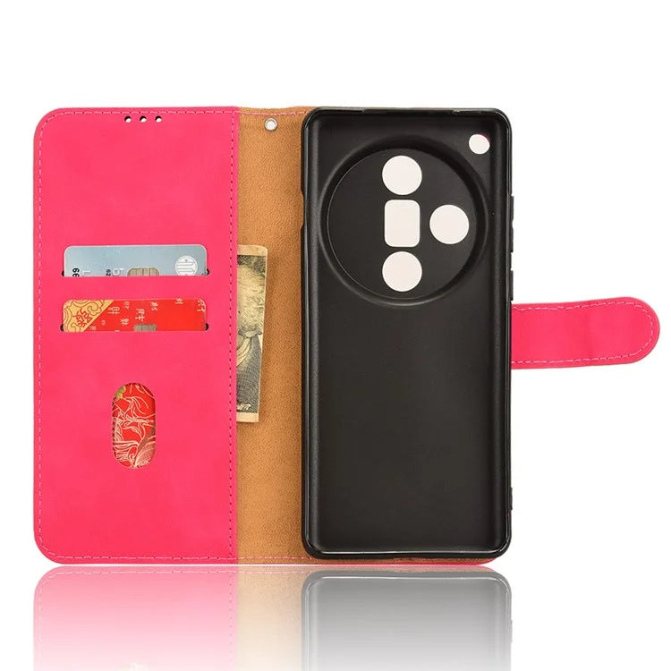 For Oppo Find X7 Ultra Case Wallet  PU Leather Phone Cover Skin-touch Texture