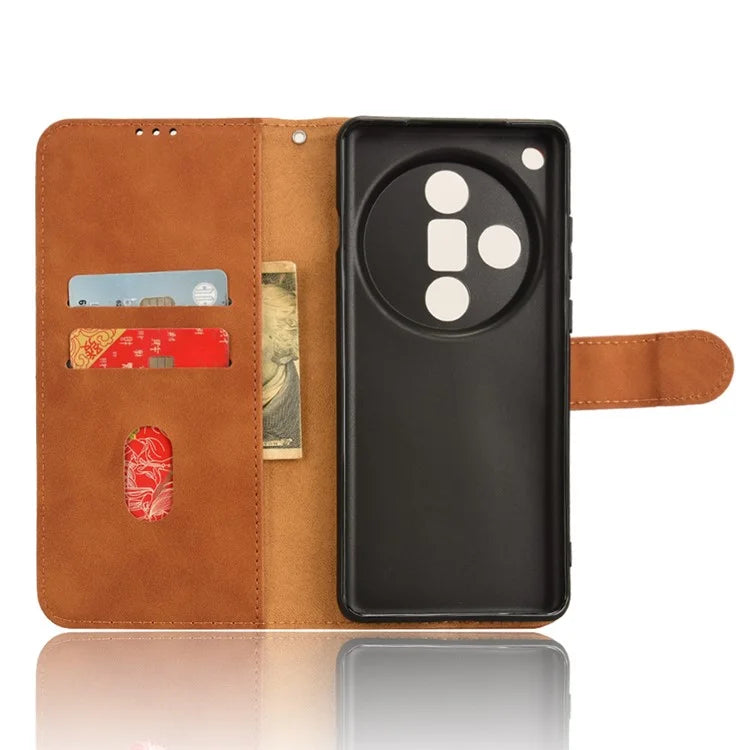 For Oppo Find X7 Ultra Case Wallet  PU Leather Phone Cover Skin-touch Texture