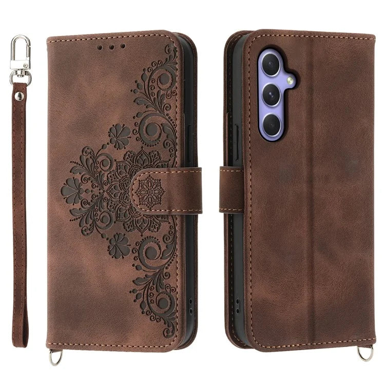 For Samsung Galaxy A55 5G Case Crossbody Leather Cover with Card Slots Wallet