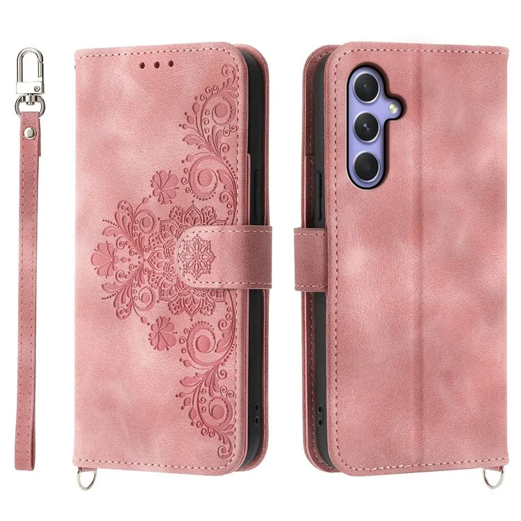 For Samsung Galaxy A55 5G Case Crossbody Leather Cover with Card Slots Wallet
