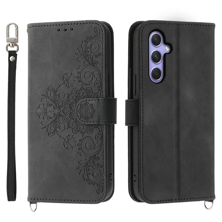 For Samsung Galaxy A55 5G Case Crossbody Leather Cover with Card Slots Wallet