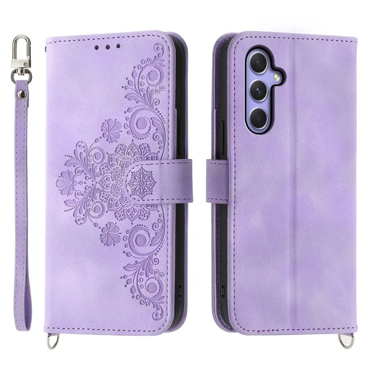 For Samsung Galaxy A55 5G Case Crossbody Leather Cover with Card Slots Wallet